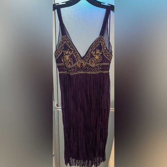 Abs by Allen Schwartz beaded silk dress - Picture 1 of 11